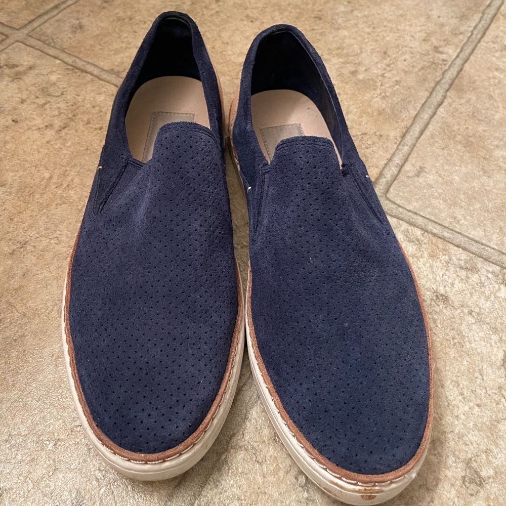 Navy Blue Suede UGG Slip On Shoes